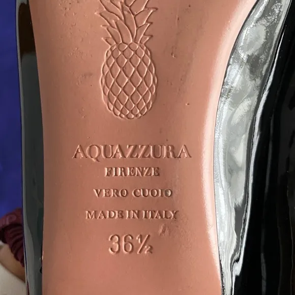 Aquazzura zen patent leather black flats 36.5