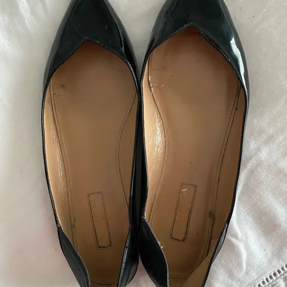 Aquazzura zen patent leather black flats 36.5