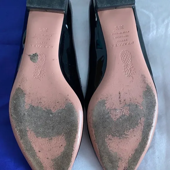 Aquazzura zen patent leather black flats 36.5