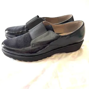 ARA VALENTINO’S Comfort MINDY Black Patent Leather Loafers SZ 7 NWOT UK SZ 5