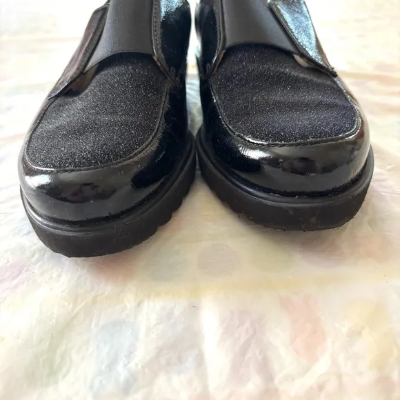 ARA VALENTINO’S Comfort MINDY Black Patent Leather Loafers SZ 7 NWOT UK SZ 5