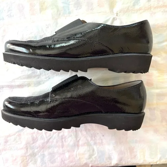 ARA VALENTINO’S Comfort MINDY Black Patent Leather Loafers SZ 7 NWOT UK SZ 5