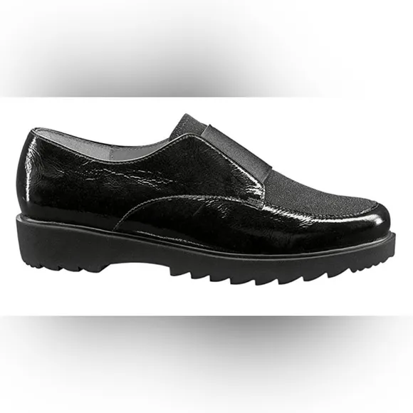 ARA VALENTINO’S Comfort MINDY Black Patent Leather Loafers SZ 7 NWOT UK SZ 5