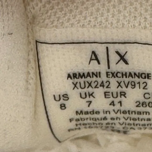 Armani Exchange Black &amp; White Jet Set Lace-Up Textile Logo Low Sneakers Shoes 8