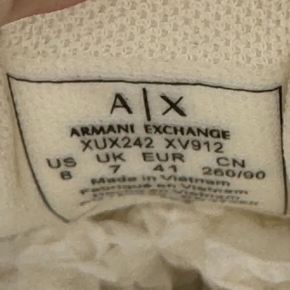Armani Exchange Black &amp; White Jet Set Lace-Up Textile Logo Low Sneakers Shoes 8