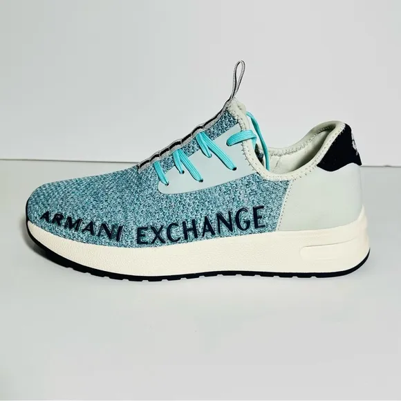 Armani Exchange Sneakers XUX058 Logo Sock Style Fabric Stretch Slip On Style