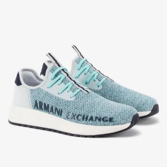 Armani Exchange Sneakers XUX058 Logo Sock Style Fabric Stretch Slip On Style