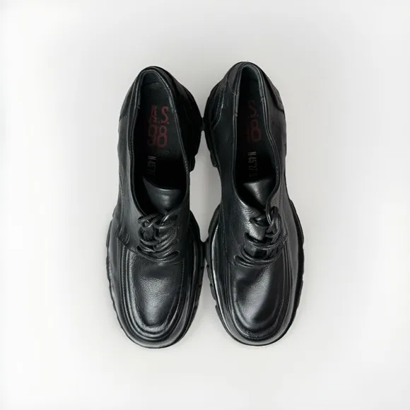 A.S.98 Henrik Chunky Loafer NWOT Black Leather Size 39 US 8.5-9 Platform