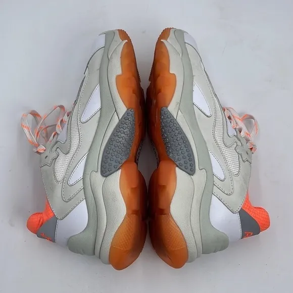 ASH ADDICT SNEAKERS WHITE LEATHER &amp; ORANGE MESH