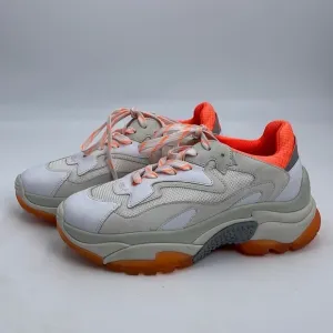 ASH ADDICT SNEAKERS WHITE LEATHER &amp; ORANGE MESH