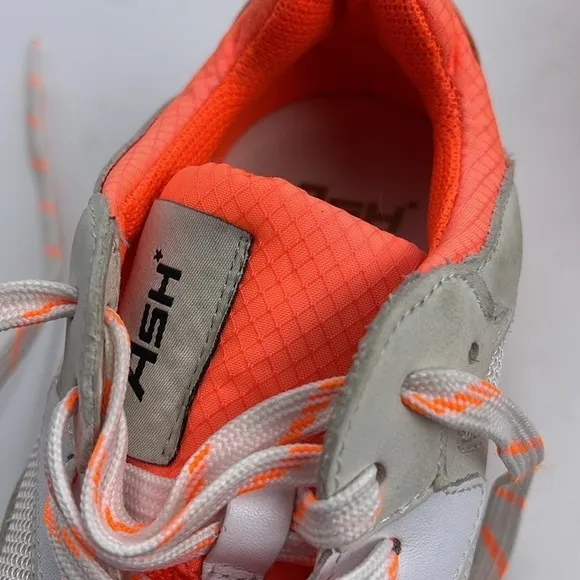 ASH ADDICT SNEAKERS WHITE LEATHER &amp; ORANGE MESH
