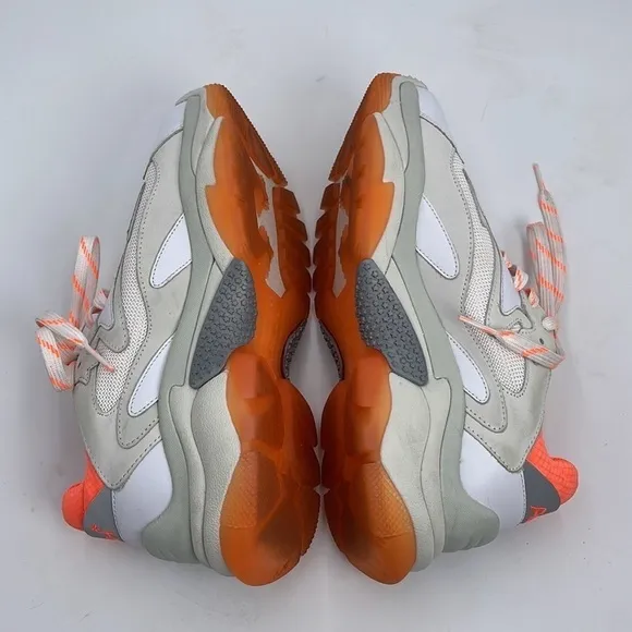 ASH ADDICT SNEAKERS WHITE LEATHER &amp; ORANGE MESH