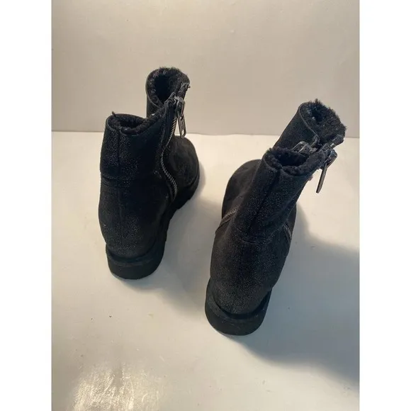 ASH Yang Womens Black Leather Wedge Platform Ankle Boots Sz 39 Goth Punk
