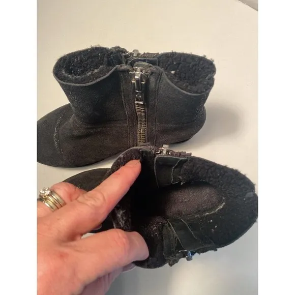 ASH Yang Womens Black Leather Wedge Platform Ankle Boots Sz 39 Goth Punk