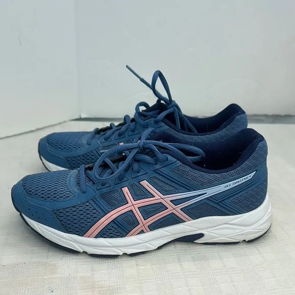 Asics Blue and Pink Sneakers with Breathable Mesh