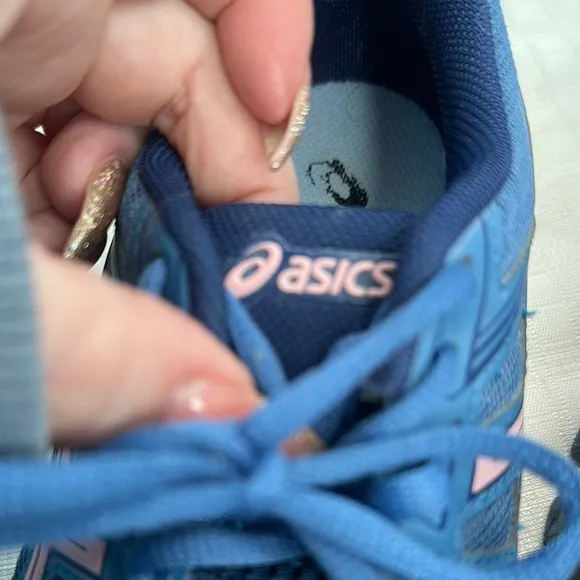 Asics Blue and Pink Sneakers with Breathable Mesh