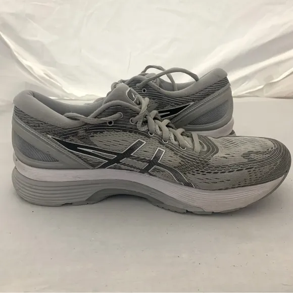 Asics Gel-Nimbus 21 Women Gray Mesh Running Sneakers