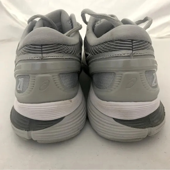 Asics Gel-Nimbus 21 Women Gray Mesh Running Sneakers