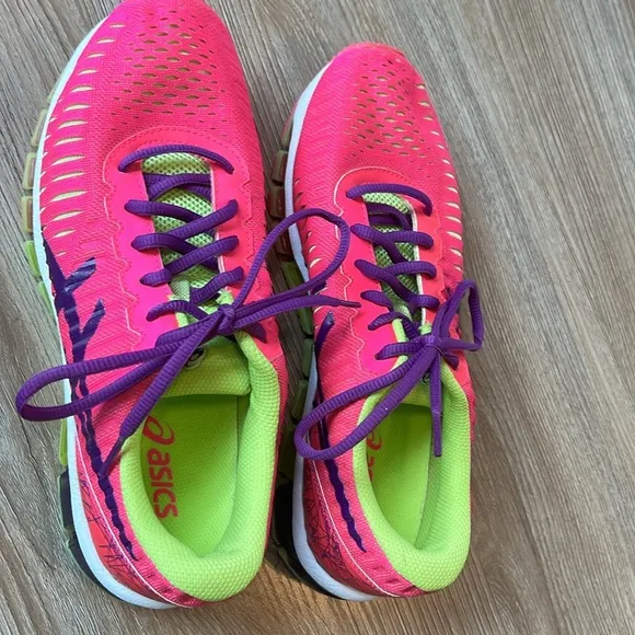 ASICS Girls Pink, Purple, Lime Sneakers