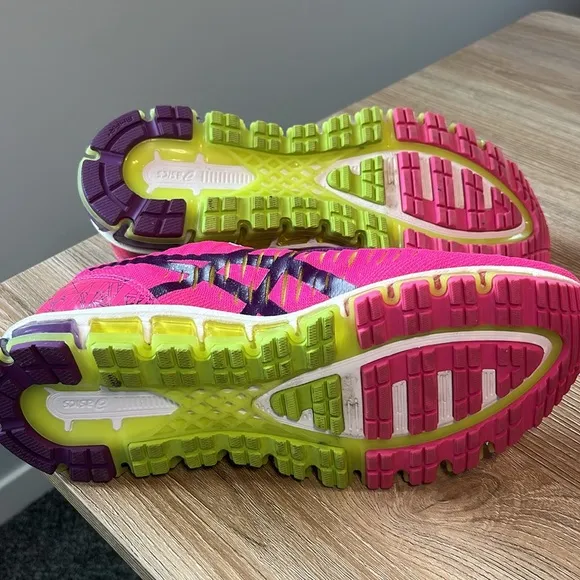 ASICS Girls Pink, Purple, Lime Sneakers