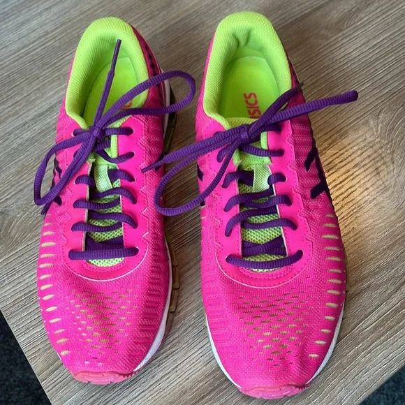 ASICS Girls Pink, Purple, Lime Sneakers