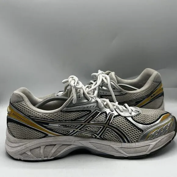 Asics GT 2160 White Pure Silver Yellow Gold Mens Size 14 Athletic Mesh Sneakers