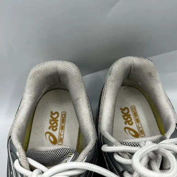 Asics GT 2160 White Pure Silver Yellow Gold Mens Size 14 Athletic Mesh Sneakers