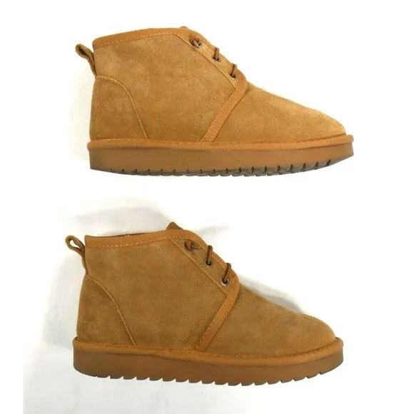 Aspen Suede Lace Up Fur Lined Ankle Boots Womens Size 7
