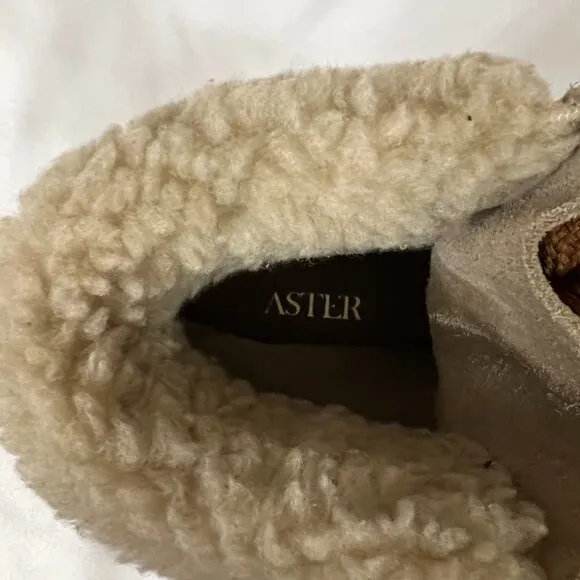 ASTER Dorit Boots Suede Taupe Faux Alpaca Boots NWT