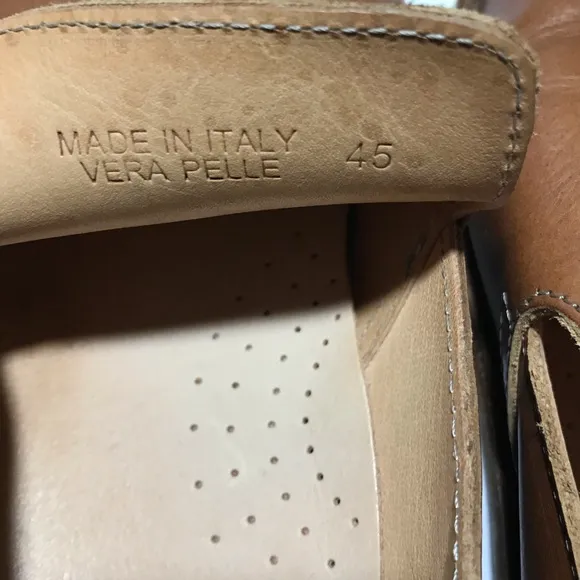 Astroflex Patnoflex mens tan Italian leather loafers size 45 (US 12) comfort