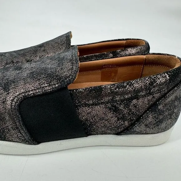 ATM Slip On Sneakers Gunmetal Black Antique Silver Metallic Size 40 US 9.5