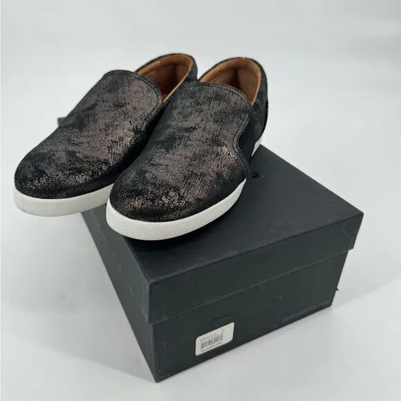 ATM Slip On Sneakers Gunmetal Black Antique Silver Metallic Size 40 US 9.5