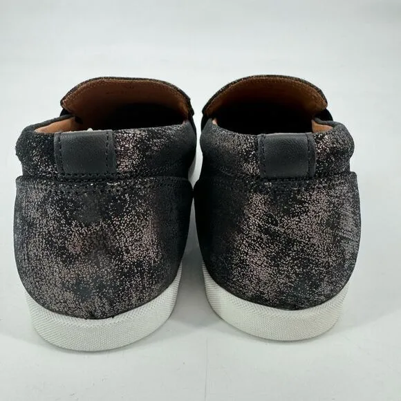 ATM Slip On Sneakers Gunmetal Black Antique Silver Metallic Size 40 US 9.5