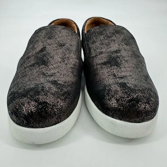 ATM Slip On Sneakers Gunmetal Black Antique Silver Metallic Size 40 US 9.5