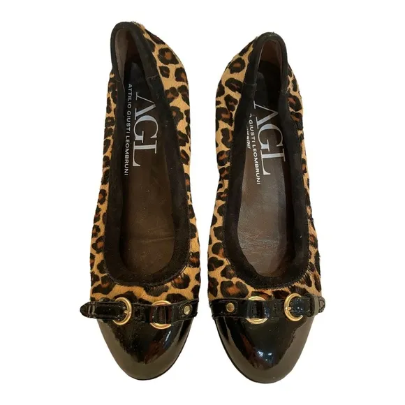 ATTILIO GIUSTI LEOMBRUNI AGL Leopard Flats Size 38