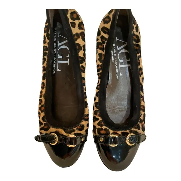 ATTILIO GIUSTI LEOMBRUNI AGL Leopard Flats Size 38