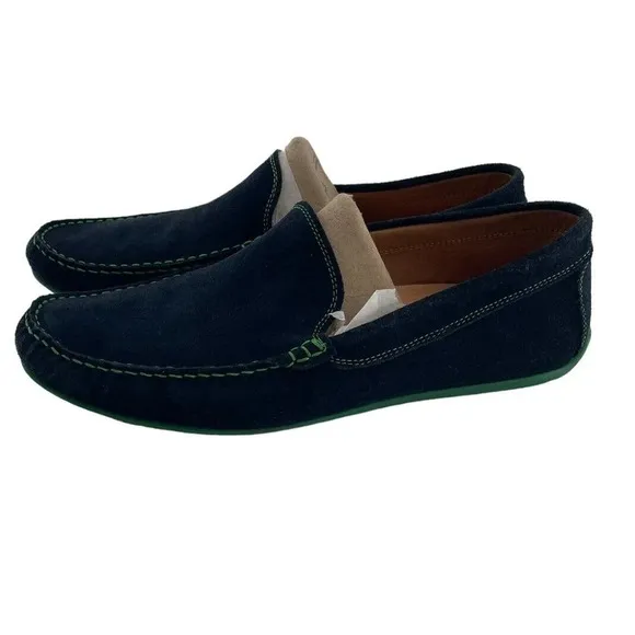 Austen Heller Mens Green Blue Suede Leather Loafers Driving Shoe Size 11.5