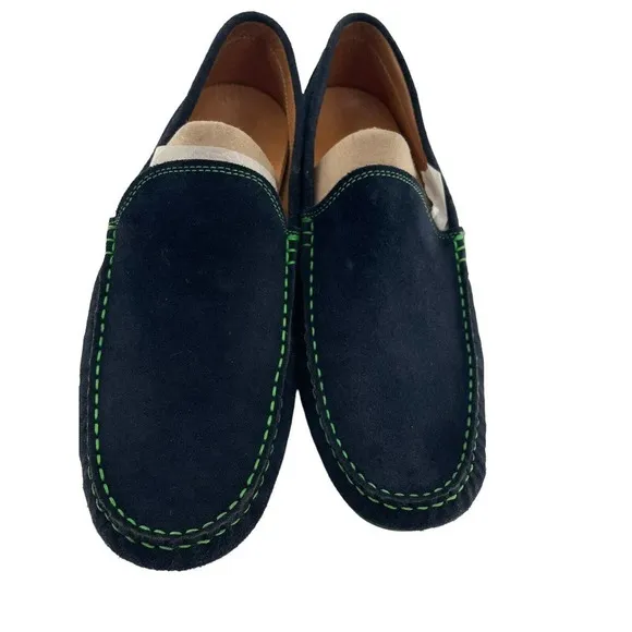 Austen Heller Mens Green Blue Suede Leather Loafers Driving Shoe Size 11.5