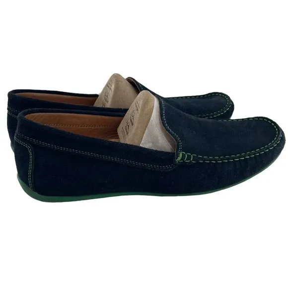 Austen Heller Mens Green Blue Suede Leather Loafers Driving Shoe Size 11.5