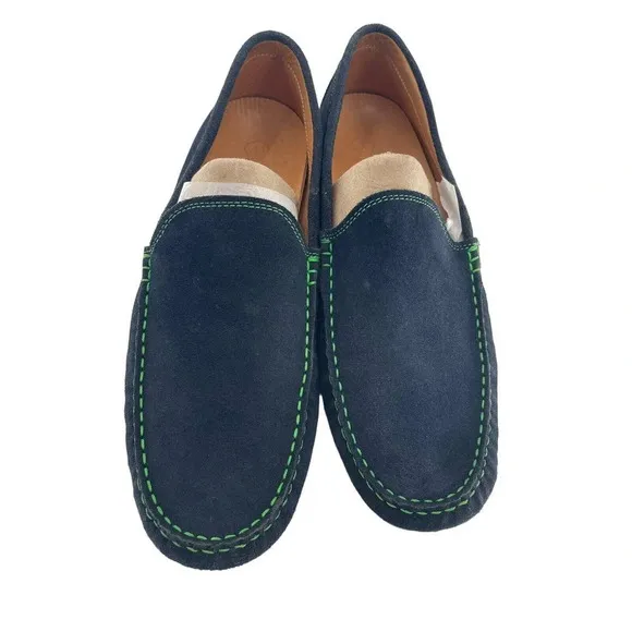 Austen Heller Mens Green Blue Suede Leather Loafers Driving Shoe Size 11.5
