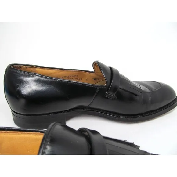 Austin Reed Of Regent Street Mens Black Leather Tasseled Loafers Size US 8.5
