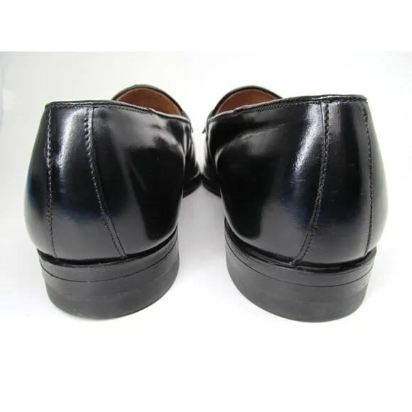 Austin Reed Of Regent Street Mens Black Leather Tasseled Loafers Size US 8.5
