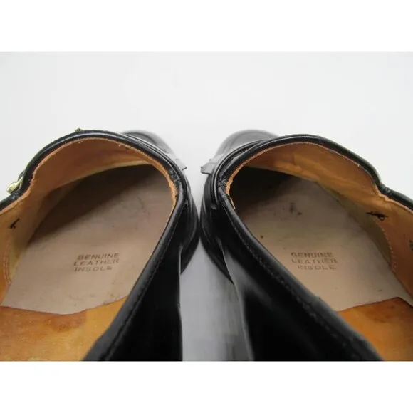 Austin Reed Of Regent Street Mens Black Leather Tasseled Loafers Size US 8.5