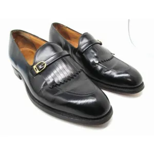 Austin Reed Of Regent Street Mens Black Leather Tasseled Loafers Size US 8.5