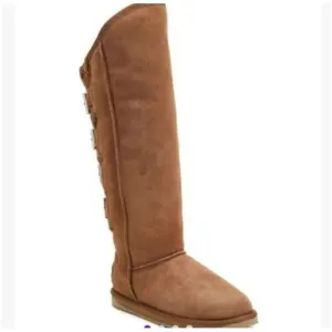Australian Luxe Collective  Spartan brown leather Sherpa lined boots 8