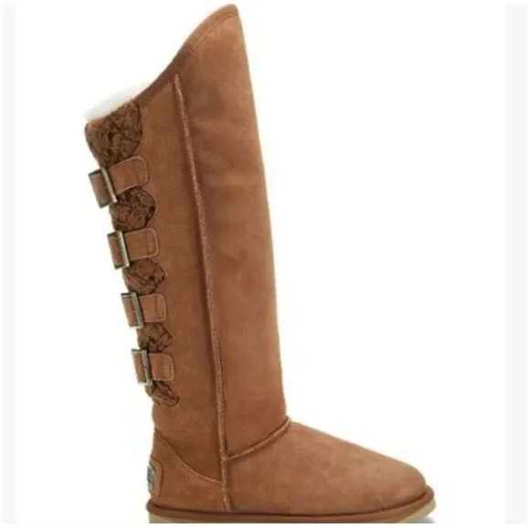 Australian Luxe Collective  Spartan brown leather Sherpa lined boots 8