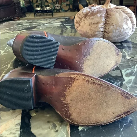 Authentic Frye daisy duke brown leather western cowboy boots size 5.5