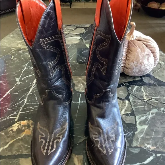 Authentic Frye daisy duke brown leather western cowboy boots size 5.5