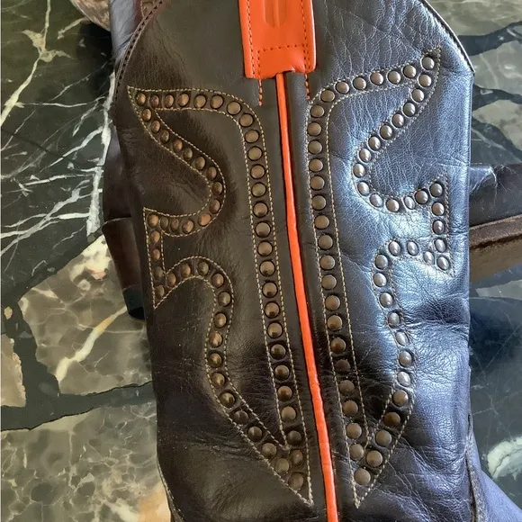 Authentic Frye daisy duke brown leather western cowboy boots size 5.5