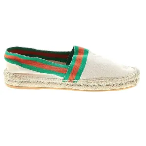 Authentic GUCCI MENS BEIGE CANVAS ESPADRILLES Size 8.5 Made In SPAIN
